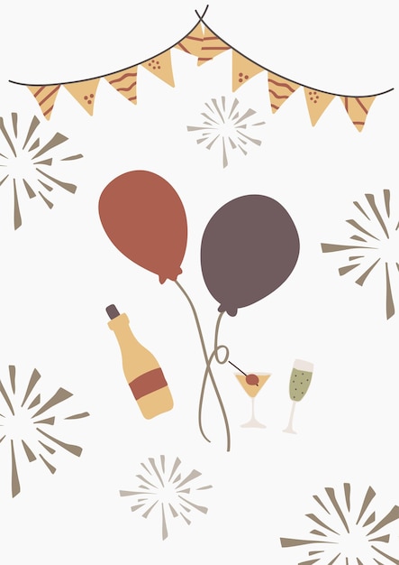 Glückliches Neujahrs-Grüßkartenfest für Poster oder Social-Media-Post