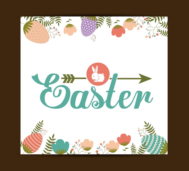 Vektor glückliches ostern-kartendesign, vektorillustration.