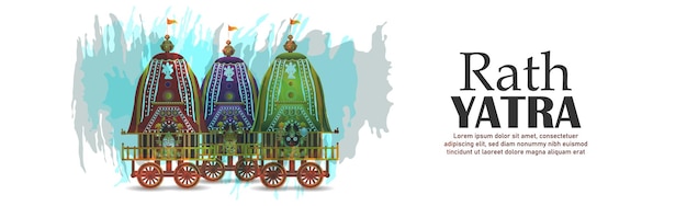 Glückliches rath yatra mit lord jagannath balabhadra und subhadra-vektorillustration