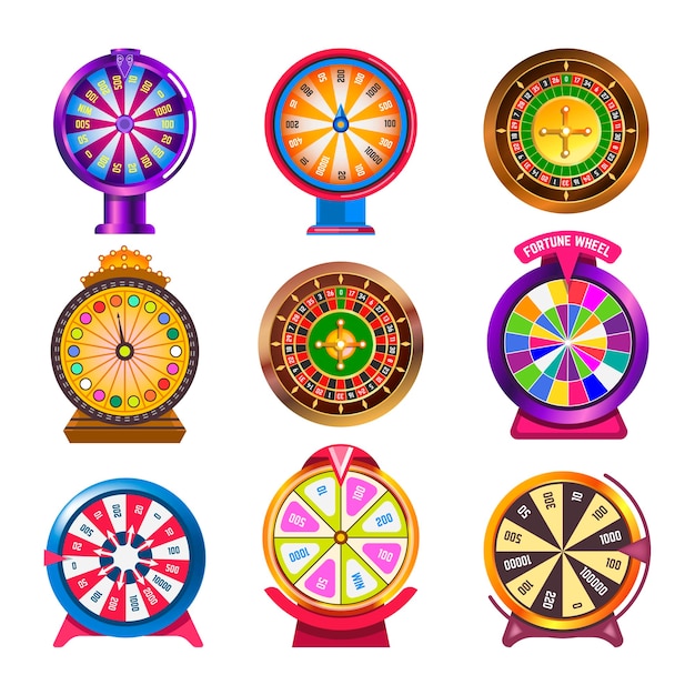 Glücksrad Casino Roulette-Vektor-Icons
