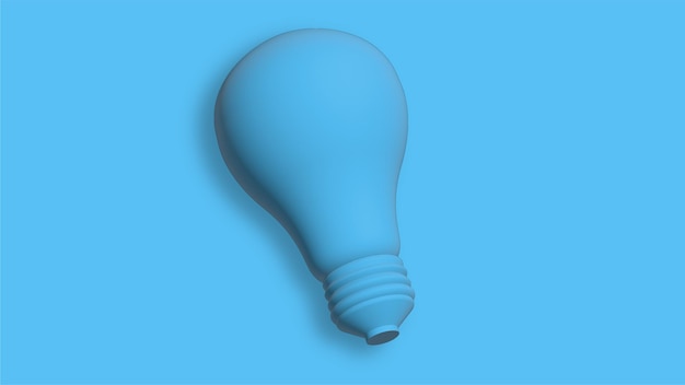 Glühbirne einfarbig blau 3D
