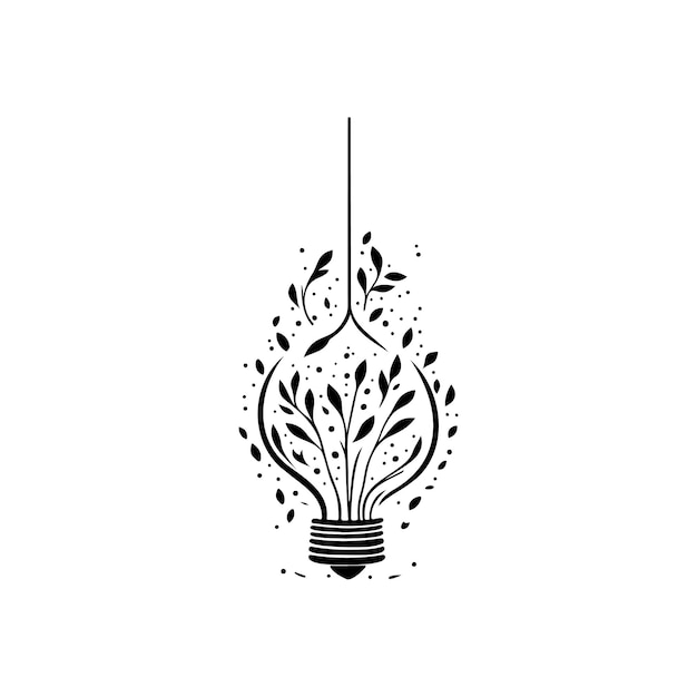 Vektor glühbirne icon handzeichnung schwarze farbe winterdekoration logo vektorelement und symbol