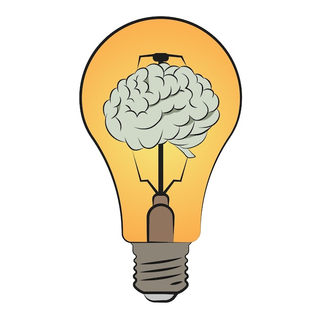 Glühbirne und Gehirn Symbol der Kreativität kreative Idee und Verstand Denken Gute Idee