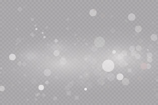 Glüheffekt Vektorillustration Weihnachtsstaubblitz Schnee fällt Schneeflocken