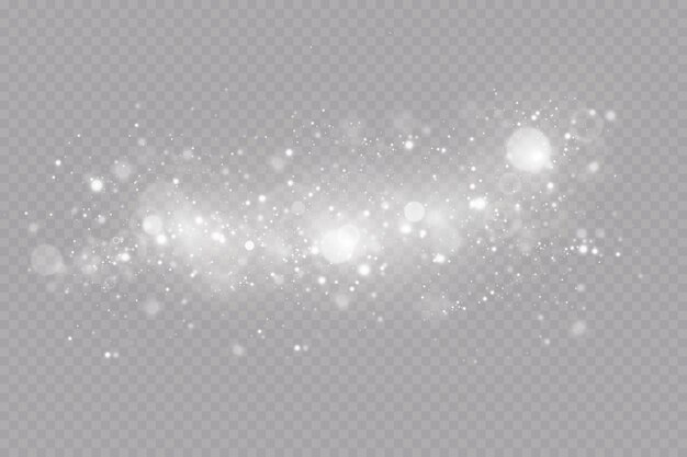 Glüheffekt Vektorillustration Weihnachtsstaubblitz Schnee fällt Schneeflocken