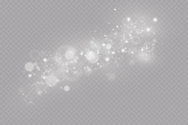 Glüheffekt Vektorillustration Weihnachtsstaubblitz Schnee fällt Schneeflocken