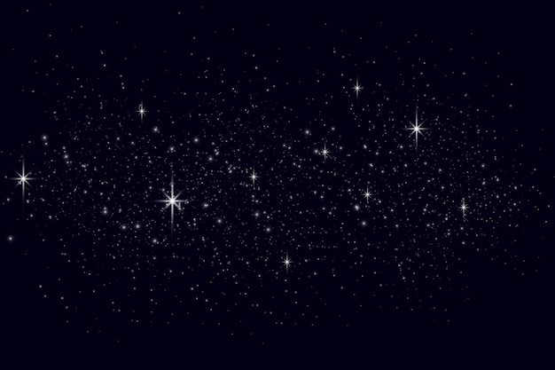 Glühlichteffekt. Vektorillustration. Weihnachtsblitz. Staub. Fallender Schnee. Dekoration.