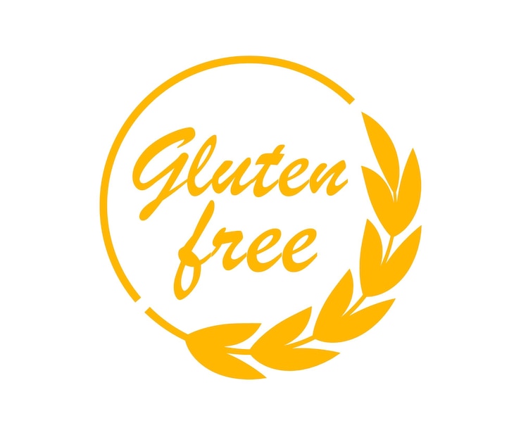 Vektor glutenfreies logo allergensymbol naturprodukt und bio-lebensmitteletikett