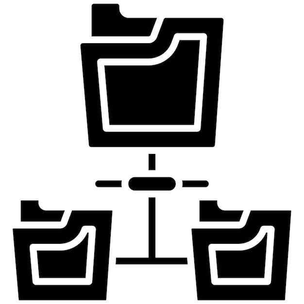Glyph-Schwarz-Illustration des Dateisystems