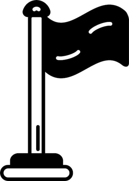 Vektor glyph und linienvektor-illustration der flagge