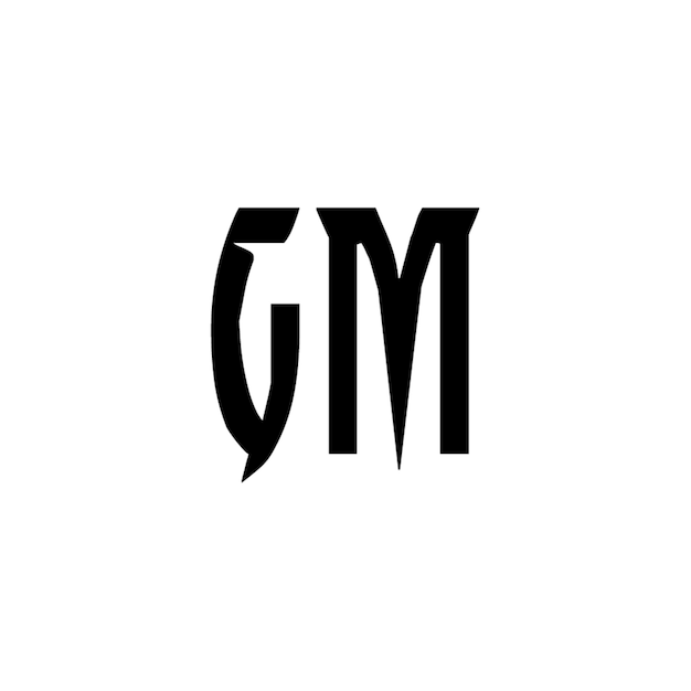GM Monogramm Logo Design Buchstabe Text Name Symbol Monochrome Logo Alphabet Zeichen Einfaches Logo