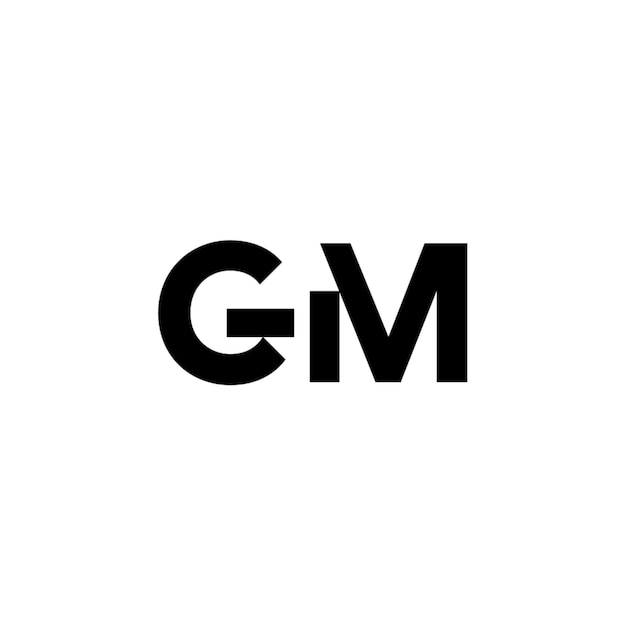 GM Monogramm Logo Design Buchstabe Text Name Symbol Monochrome Logo Alphabet Zeichen Einfaches Logo