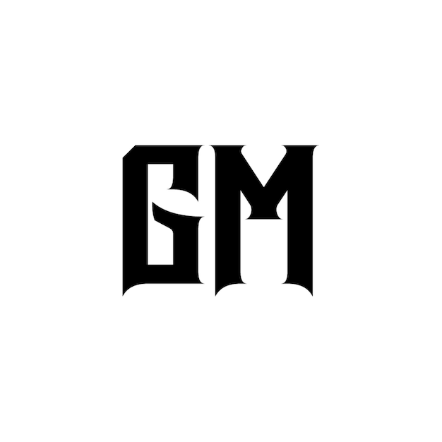 GM Monogramm Logo Design Buchstabe Text Name Symbol Monochrome Logo Alphabet Zeichen Einfaches Logo