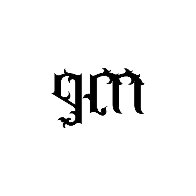 GM-Monogramm-Logo-Design, Buchstabe, Text, Name, Symbol, monochromes Logo, Alphabet-Zeichen, einfaches Logo