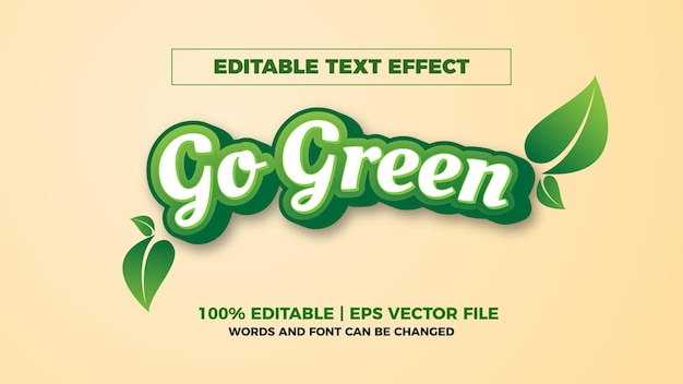 Go green bearbeitbarer texteffekt