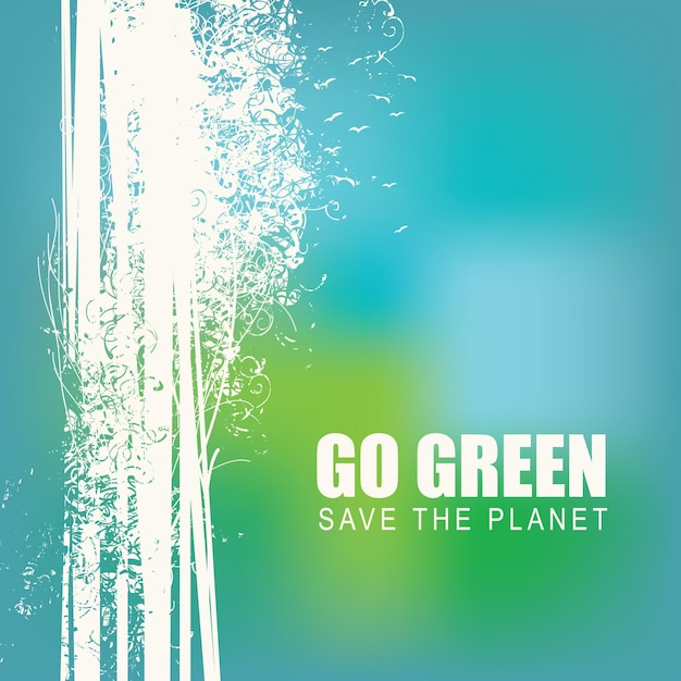 Vektor go green öko-plakat