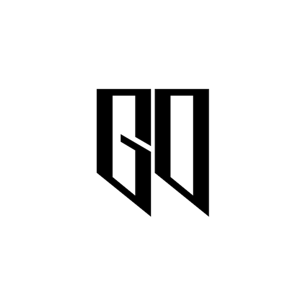 GO-Monogramm-Logo-Design, Buchstabe, Text, Name, Symbol, einfarbig, Logo, Alphabet, Zeichen, einfaches Logo