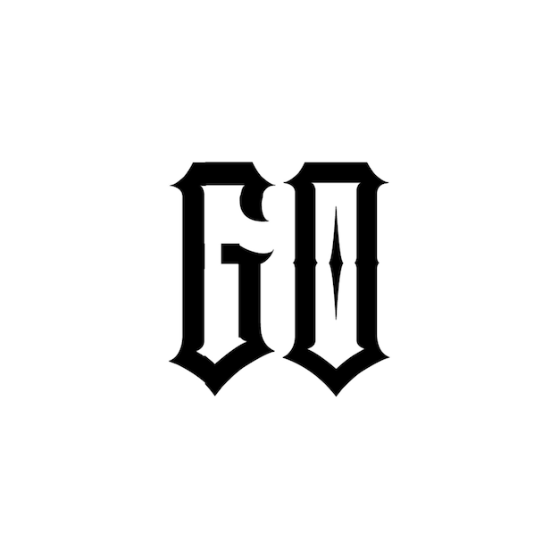 GO-Monogramm-Logo-Design, Buchstabe, Text, Name, Symbol, einfarbig, Logo, Alphabet, Zeichen, einfaches Logo