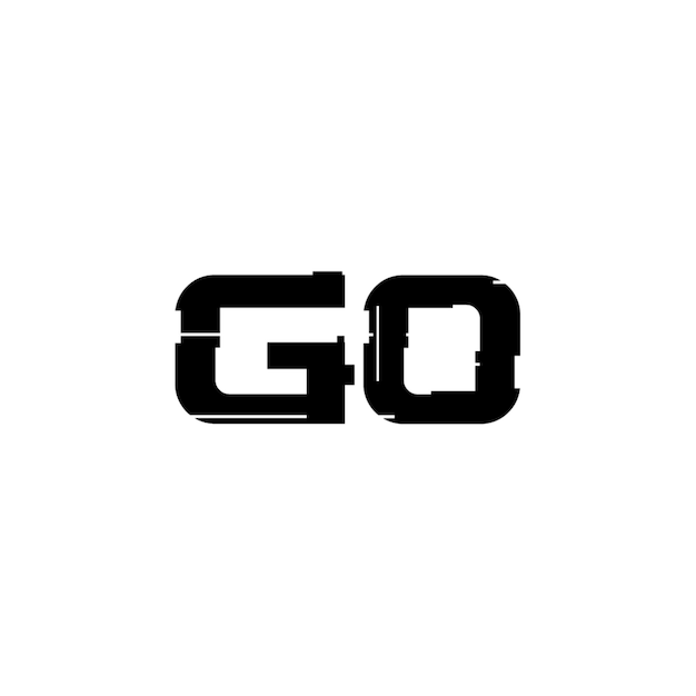 GO-Monogramm-Logo-Design, Buchstabe, Text, Name, Symbol, einfarbig, Logo, Alphabet, Zeichen, einfaches Logo