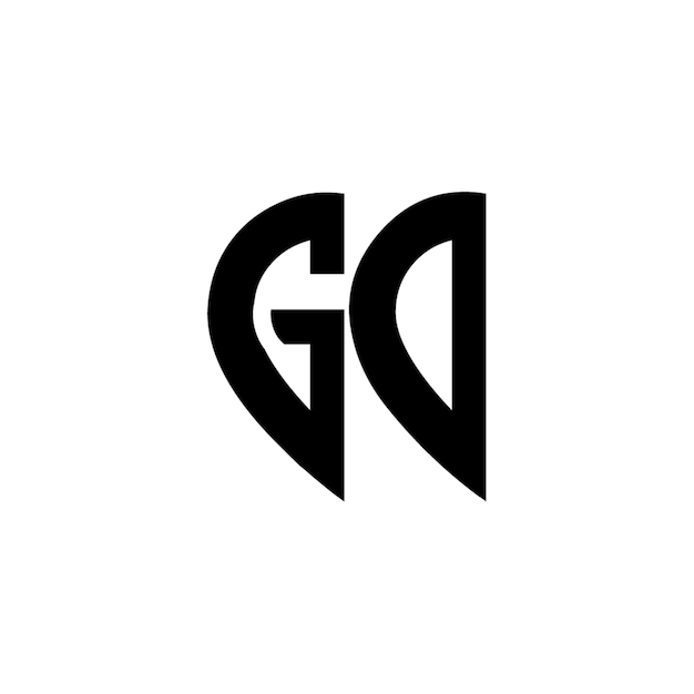 GO-Monogramm-Logo-Design, Buchstabe, Text, Name, Symbol, einfarbig, Logo, Alphabet, Zeichen, einfaches Logo