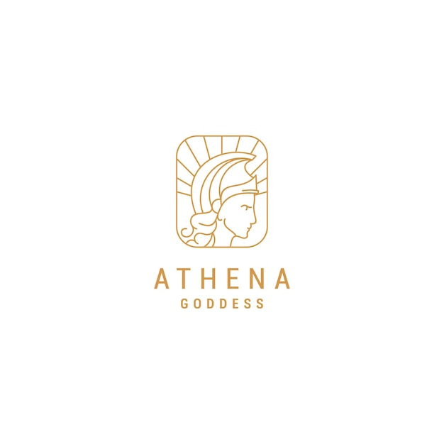 Vektor göttin athene logo design icon vorlage