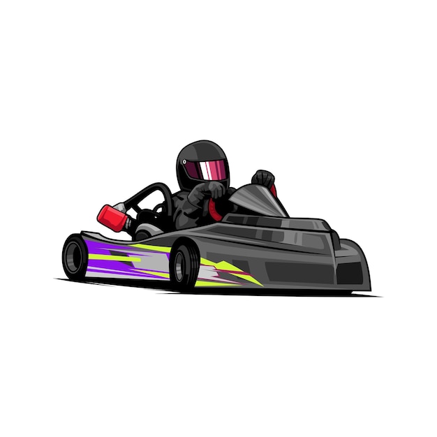 Vektor gokart racer-illustration