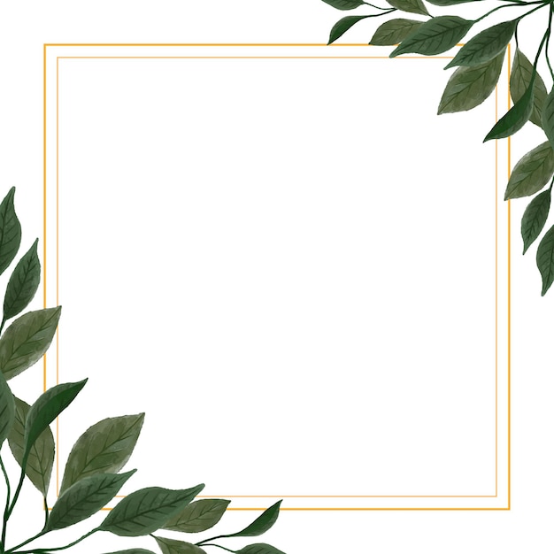 Gold Aquare-Rahmen mit Blattarrangement