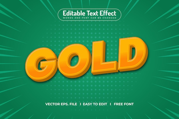 Vektor gold bearbeitbare 3d-texteffekte