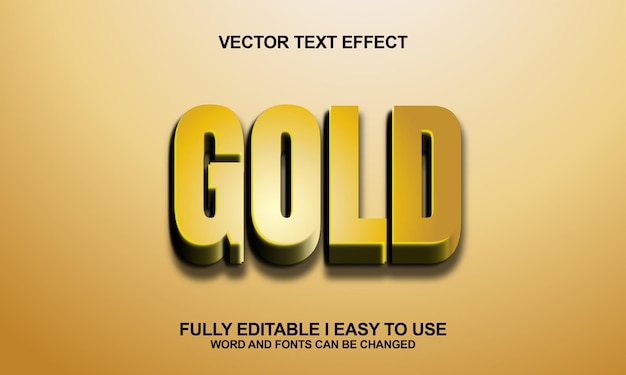 Gold-bearbeitbare Schriftart-Vektortext-Effekte