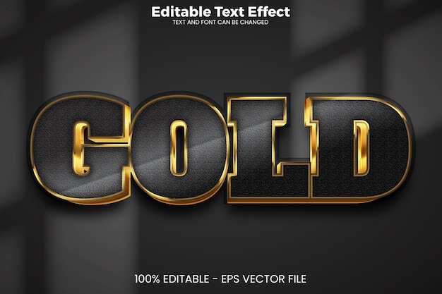 Gold-bearbeitbarer Text-Effekt im modernen Trend-Stil