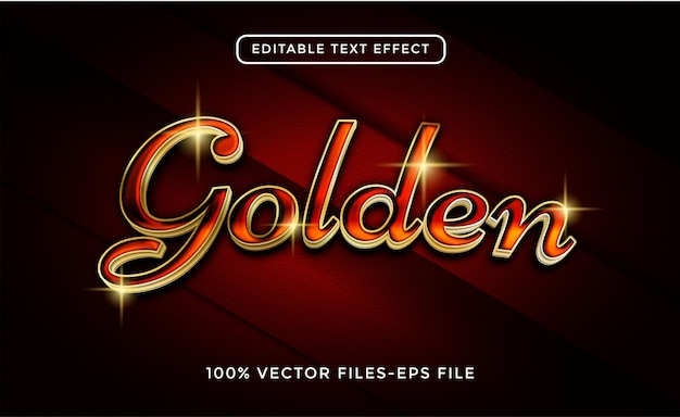 Gold bearbeitbarer Texteffekt Premium-Vektor