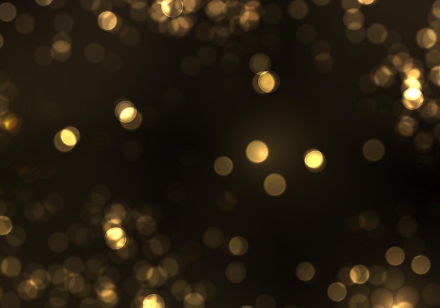 Gold Bokeh Verschwommenes Licht. Abstraktes Glitzern defokussierte blinkende Sterne und Funken.