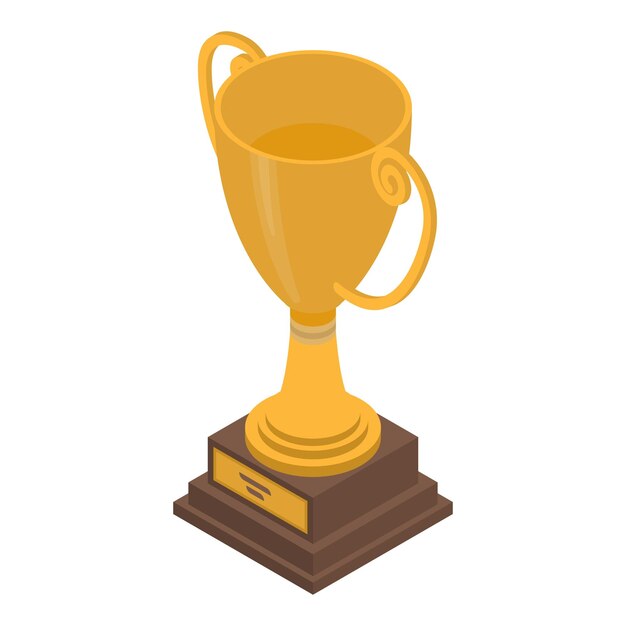 Gold-Boxpokal-Symbol Isometrische Darstellung des Gold-Boxpokal-Vektorsymbols für Webdesign isoliert auf weißem Hintergrund