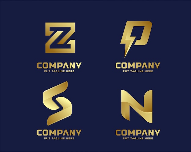 Gold business luxus und elegante initail brief logo vorlage