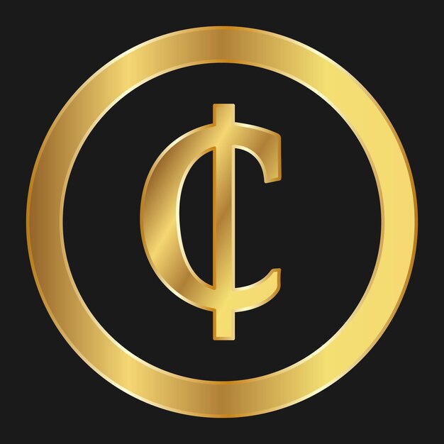 Vektor gold-cedi-symbol konzept der internet-webwährung
