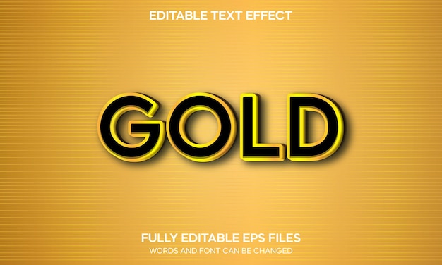 Gold editierbarer 3D-Texteffekt
