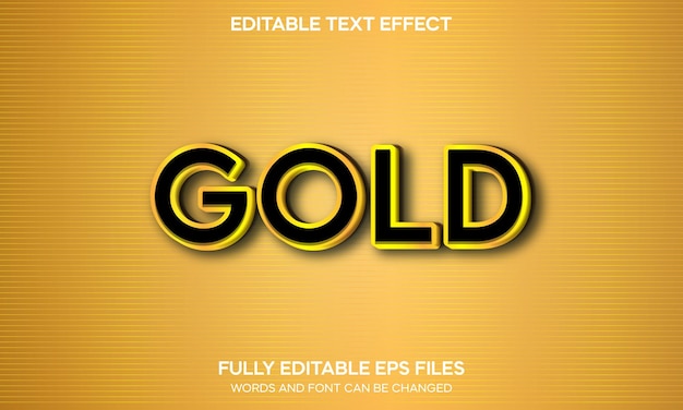 Gold editierbarer 3d-texteffekt