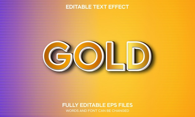 Vektor gold editierbarer 3d-texteffekt
