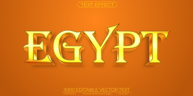 Gold elegant ägypten editierbarer und skalierbarer vektortexteffekt