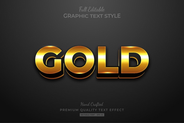 Gold eleganter bearbeitbarer textstil-effekt