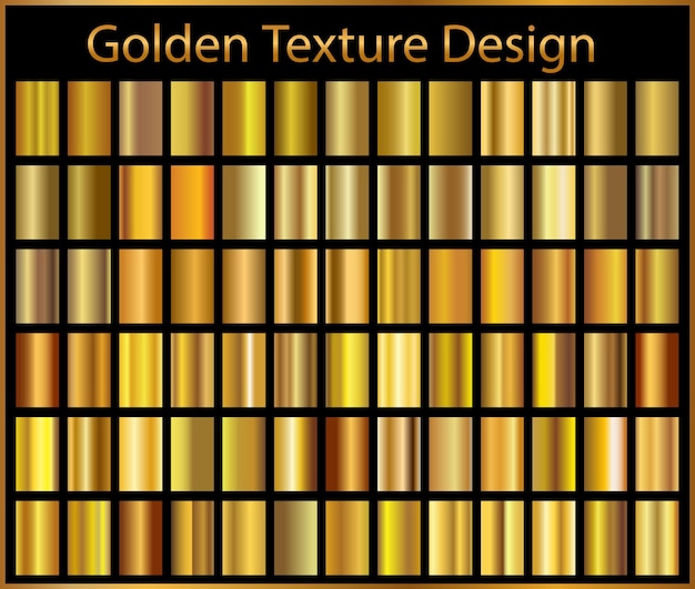 Gold farbverlauf hintergrund vektor icon textur metallische illustration für rahmen, band, banner, münze und etikett realistisches abstraktes goldenes design, nahtloses muster elegante licht- und glanzvorlage