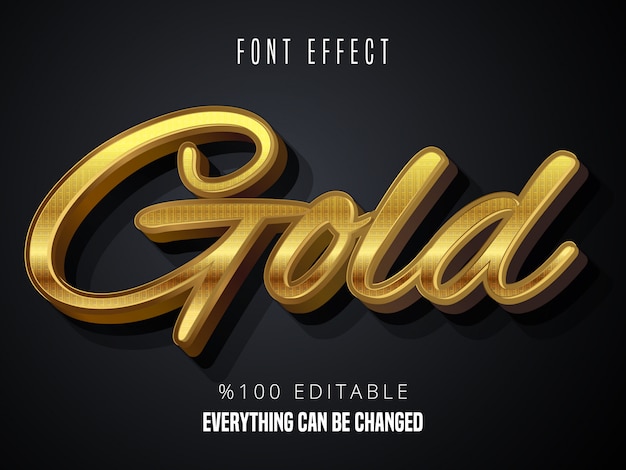 Vektor gold-farbverlauf-schrift-effekt