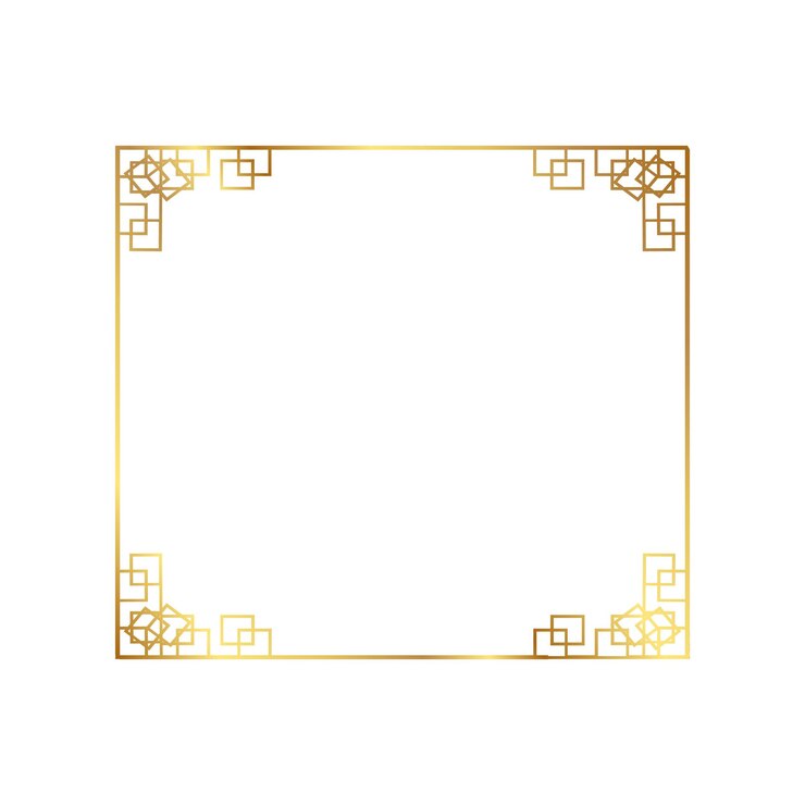Gold Geometric Frame Gold chinesischer Rhombus Quadratrahmen-Design