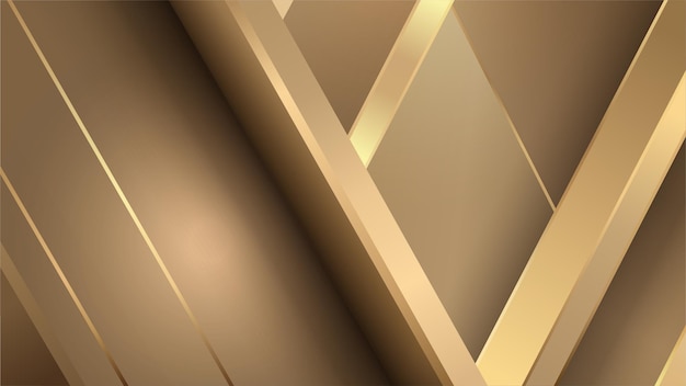 Vektor gold glänzende tapeten mit goldenen gradienten geometrischen elementen