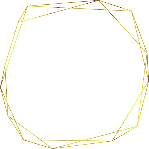 Vektor gold glänzender farbfleck, handgezeichnete illustration, pinselstrich-farbornament, dekoriert polygon-rahmen