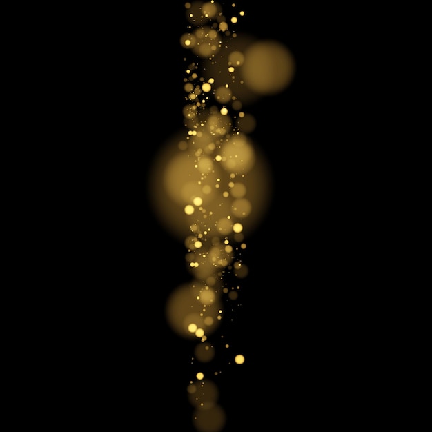 Gold glitter. staubpartikel.