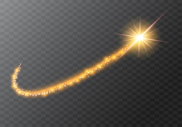 Gold glitzernde spirale. magic glow lichteffekt mit funken und partikel
