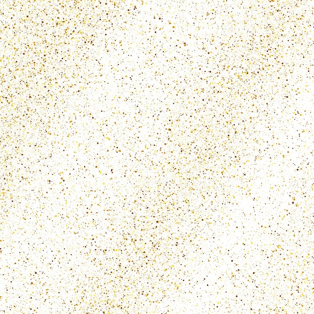 Gold glitzerndes staub auf weißem hintergrund staub mit goldenem glitter-effekt und leerem raum für ihren text vektor-illustration
