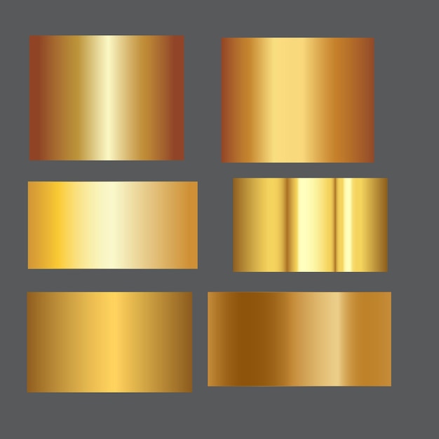 Gold-Gradienten von hoher Qualität Exklusiver Vektor Gold-Metall-Gradienten-Vektor-Set Gold-Bronze-Metall