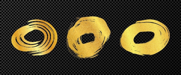 Gold-grunge-pinselstriche in kreisform